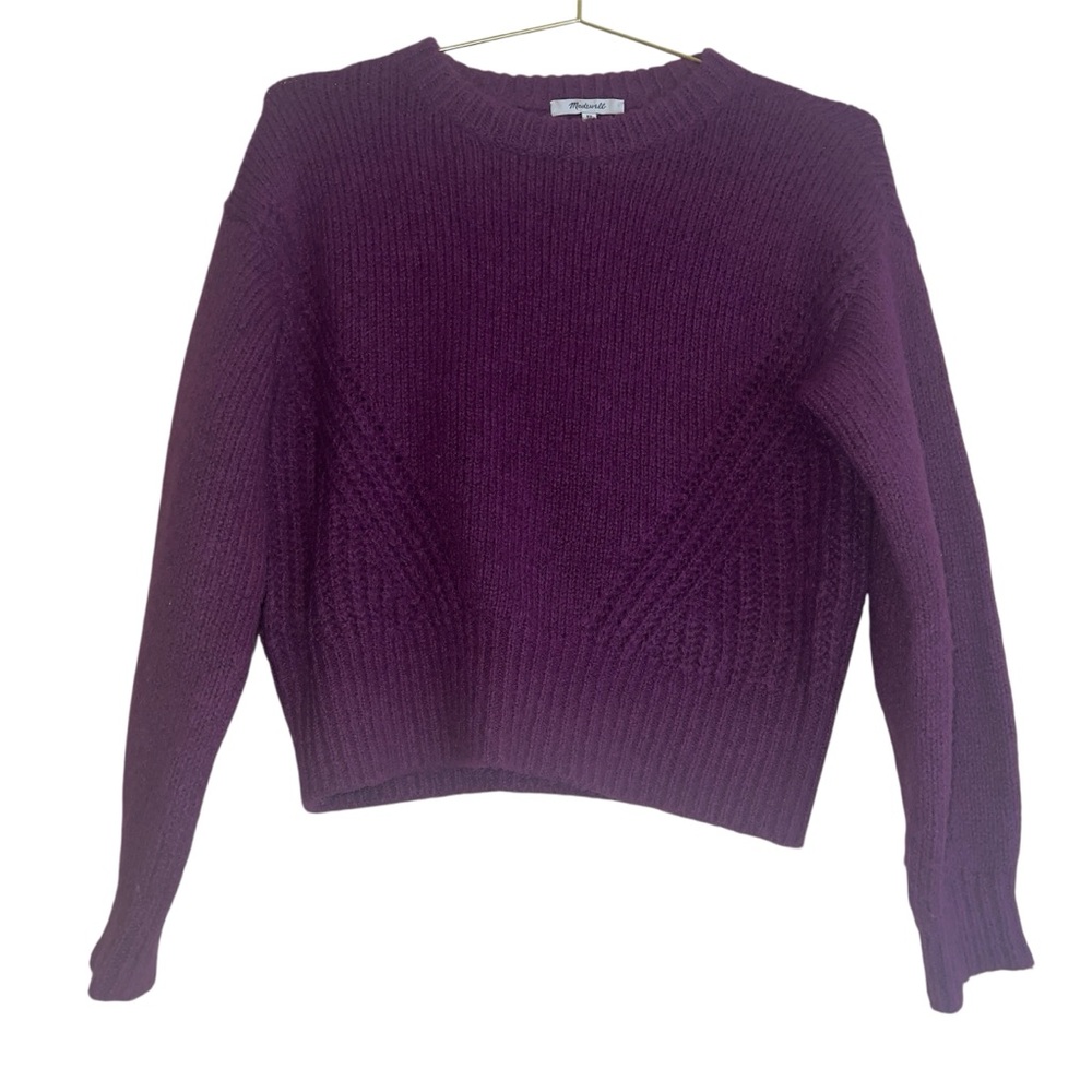 Madewell Women’s Purple Wool-Blend Wedge Sweater Sz XS - Picture 13 of 13